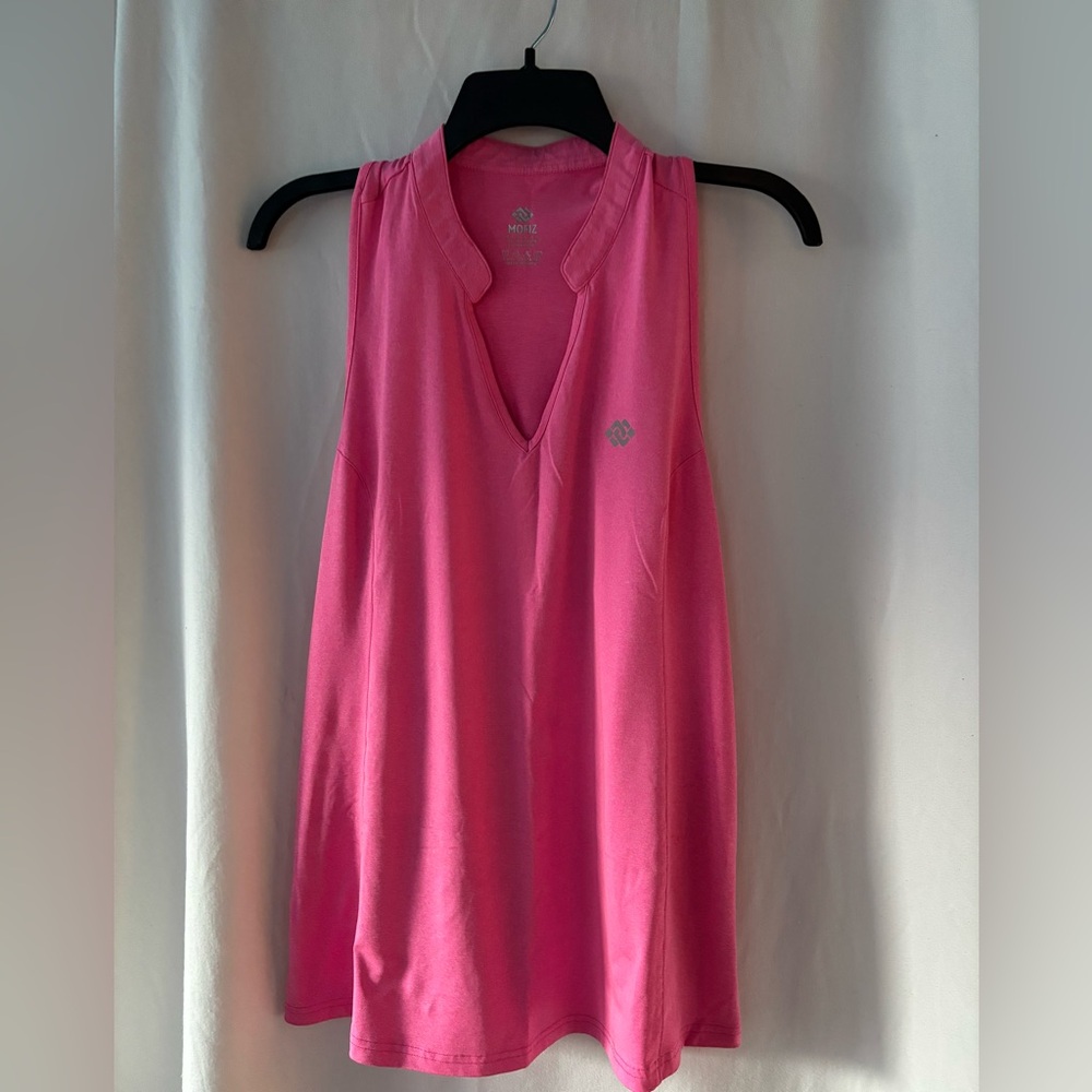 MoFiz Womens Sleeveless Golf Polo Shirt Pink V-Neck Racerback Active Top XL‎